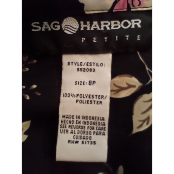 Y2K Ruffle Blouse Shirt 8P Black Floral Button Front Whimsigoth Cottagecore - Picture 8 of 10